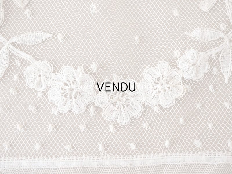 画像8: アンティーク  花のガーランド 幅広 手編みのボビンレース アプリカシオン・アングルテール 1.68m 幅16.4cm