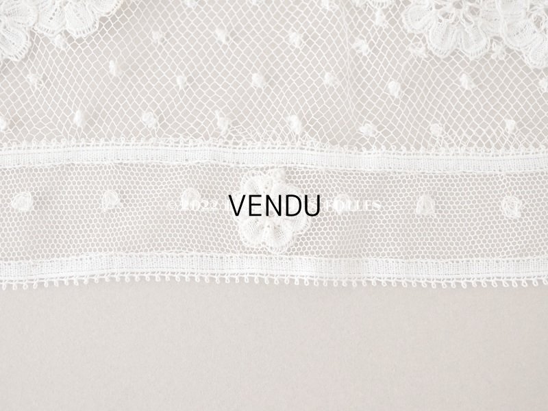 画像9: アンティーク  花のガーランド 幅広 手編みのボビンレース アプリカシオン・アングルテール 1.68m 幅16.4cm