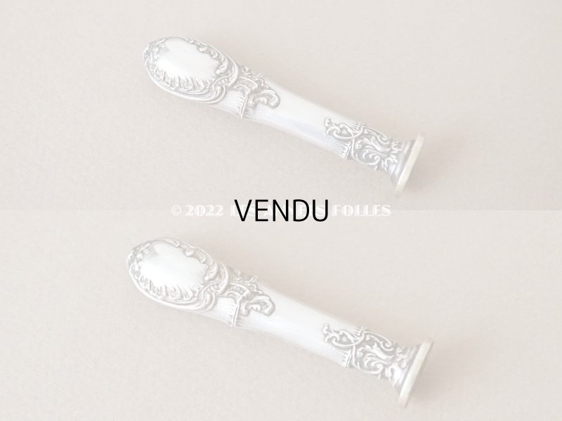 画像7: 1900年代 アンティーク シルバー製 シーリングスタンプ ロカイユ装飾 箱入り【 S.L 】