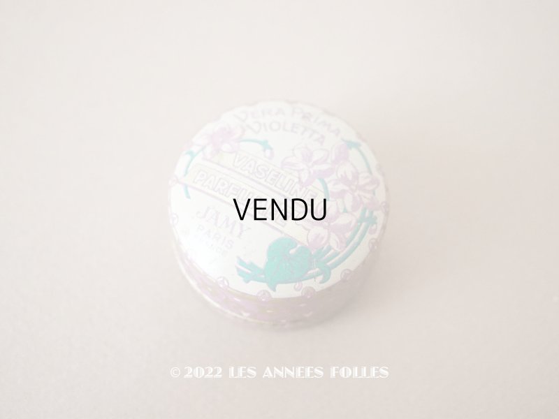 画像1: 1900年代 アンティーク 菫のワセリン缶 VERA PRIMA VIOLETTA VASELINE PARFUMEE - JAMY PARIS -