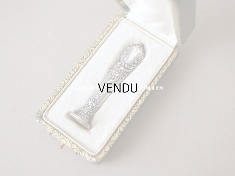 画像5: 1900年代 アンティーク シルバー製 シーリングスタンプ ロカイユ装飾 箱入り【 S.L 】