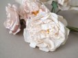 画像5:  アンティーク 薔薇の布花 4輪のブーケ クォーターロゼット咲き パウダーピンク