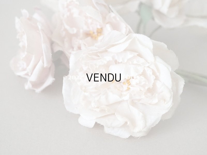 画像5:  アンティーク 薔薇の布花 4輪のブーケ クォーターロゼット咲き パウダーピンク