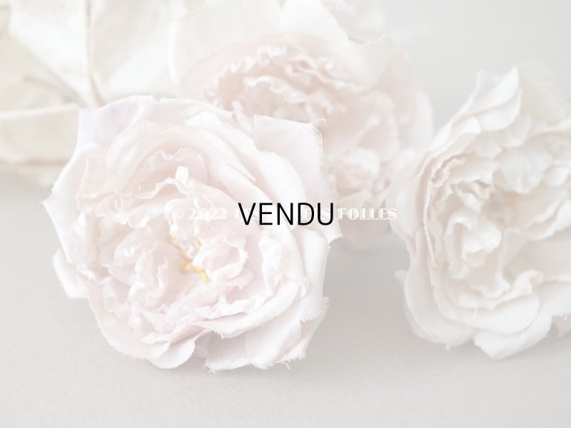 画像8:  アンティーク 薔薇の布花 4輪のブーケ クォーターロゼット咲き パウダーピンク