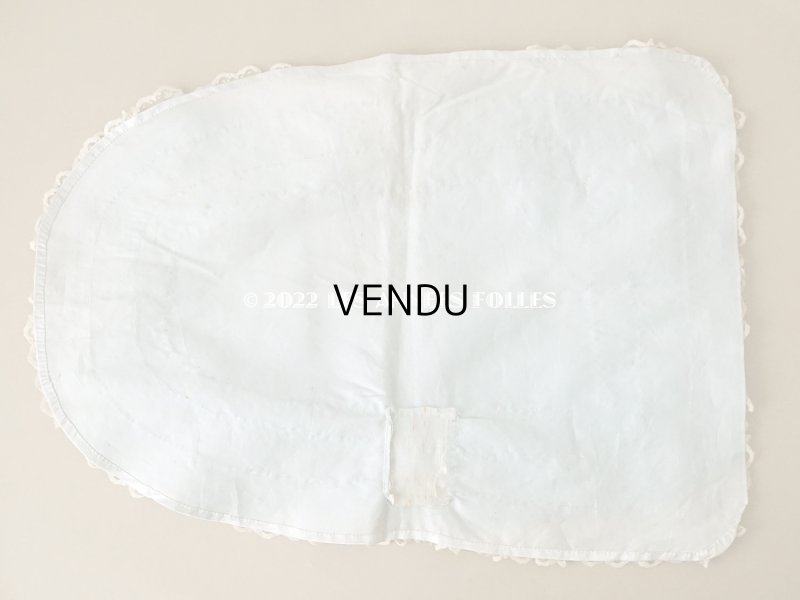 画像3: アンティーク ベビー用 シルク製　ベッドカバー パウダーブルー 42×56.5cm