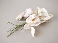 画像3:  アンティーク 薔薇の布花 4輪のブーケ クォーターロゼット咲き パウダーピンク