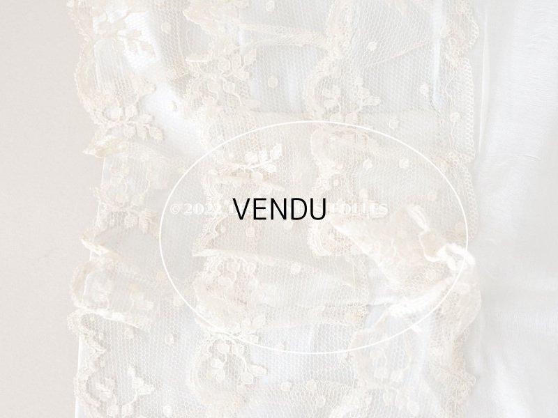 画像14: アンティーク ベビー用 シルク製　ベッドカバー パウダーブルー 42×56.5cm