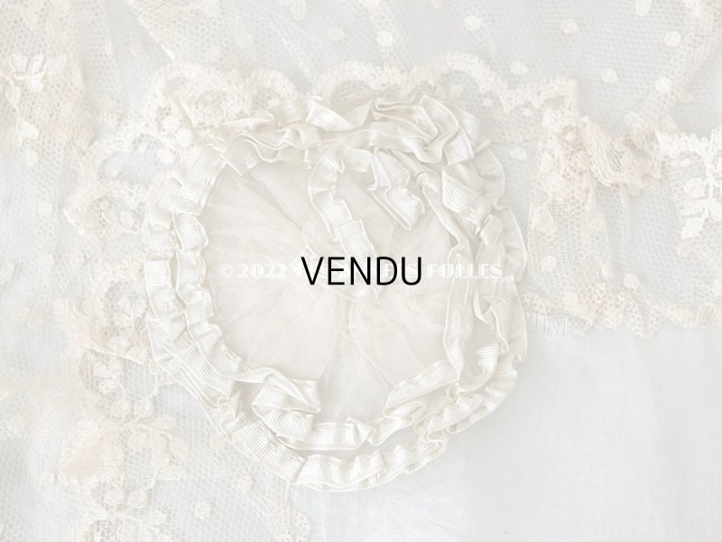 画像8: アンティーク ベビー用 シルク製　ベッドカバー パウダーブルー 42×56.5cm