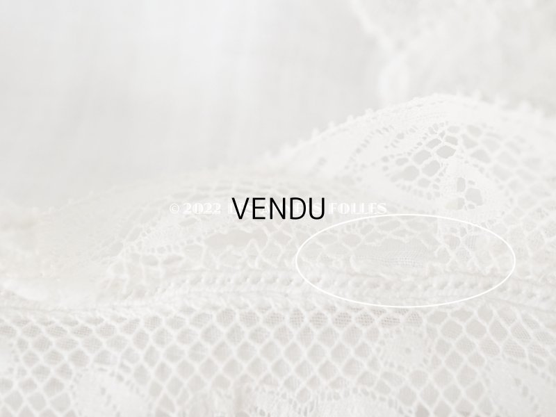 画像16: 1900年代 アンティーク ペチコート 王冠紋章の刺繍入り ピンクのリボン&手編みのヴァランシエンヌレース