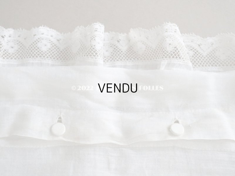 画像10: 19世紀末 アンティーク  王冠紋章＆イニシャル刺繍入り　小さなピローケース 手編みのヴァランシエンヌレース