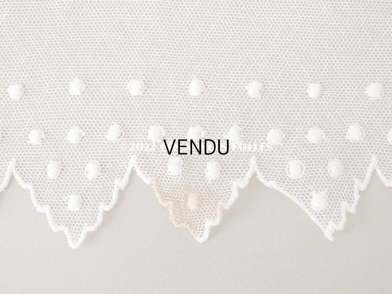 画像8: アンティーク ドット刺繍入り　スカラップ チュールレース オフホワイト　2.65m 幅11cm