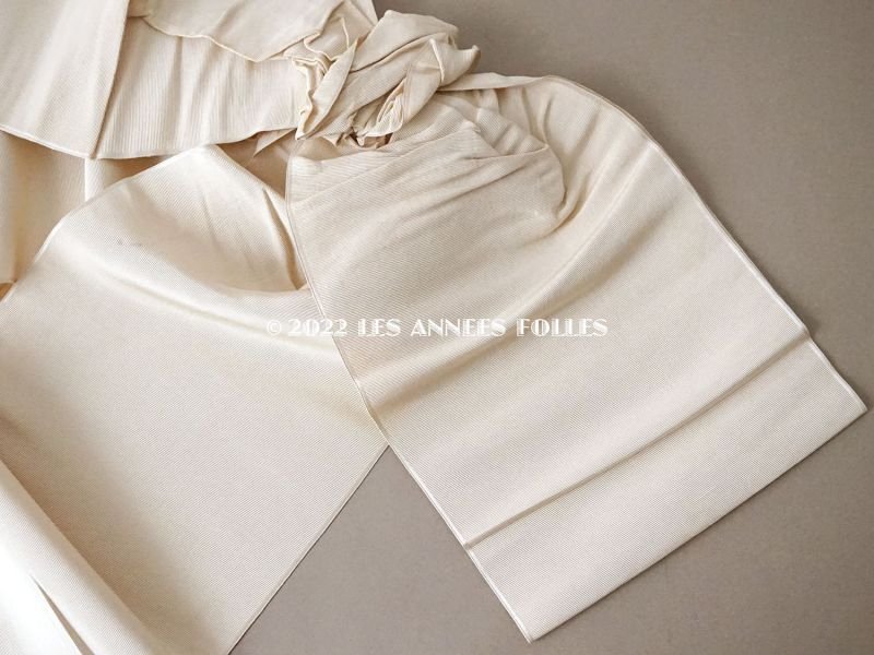 画像3: アンティーク 初聖体のドレス用 大きなシルクリボン アイボリー 95×46cm