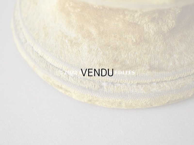 画像7: 1900年代 アンティーク ベルベットの台座 マスタード ラウンド型