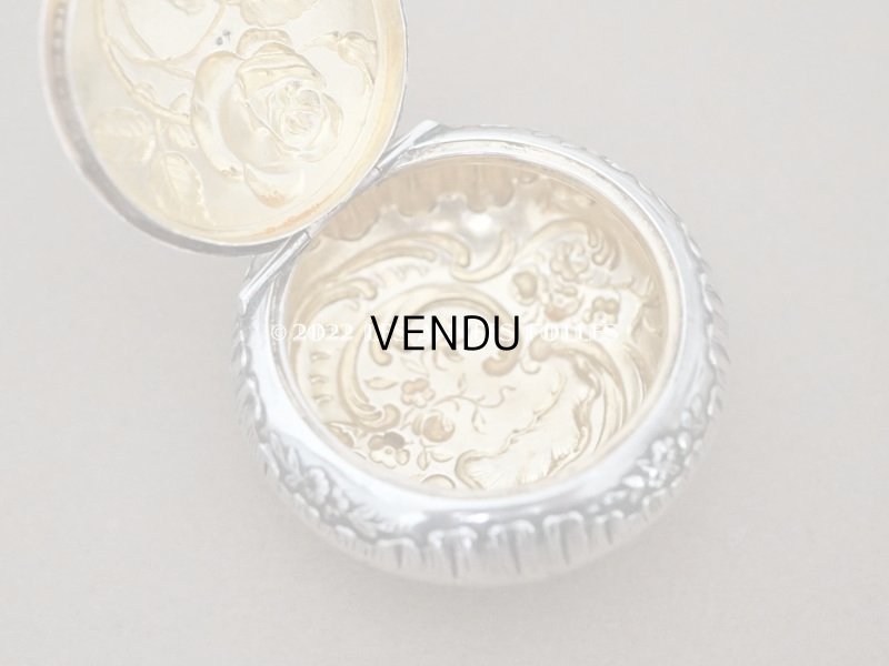 画像8: アンティーク シルバー製　薔薇のパウダーケース