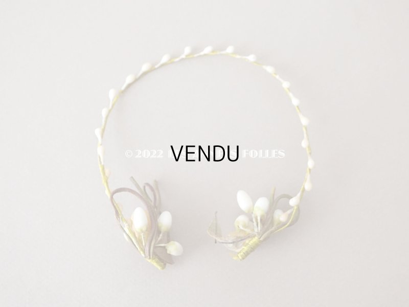 画像5: 1900年頃 アンティーク ドール用 ワックスフラワーのティアラ