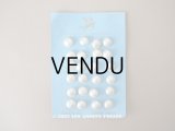 アンティーク 天使の台紙 ガラス製 パールボタン 12mm  24ピース