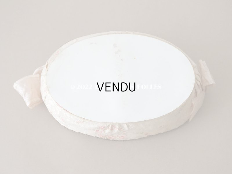 画像7: 1907年 アンティーク ピンクのリボンが結ばれた　バテムのシルク製パニエ　薔薇模様