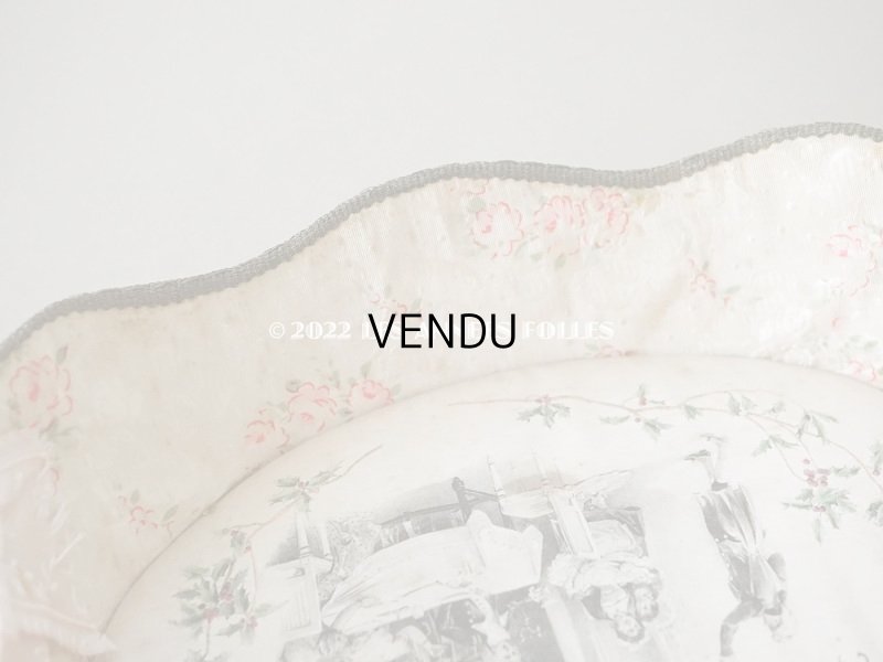 画像9: 1907年 アンティーク ピンクのリボンが結ばれた　バテムのシルク製パニエ　薔薇模様