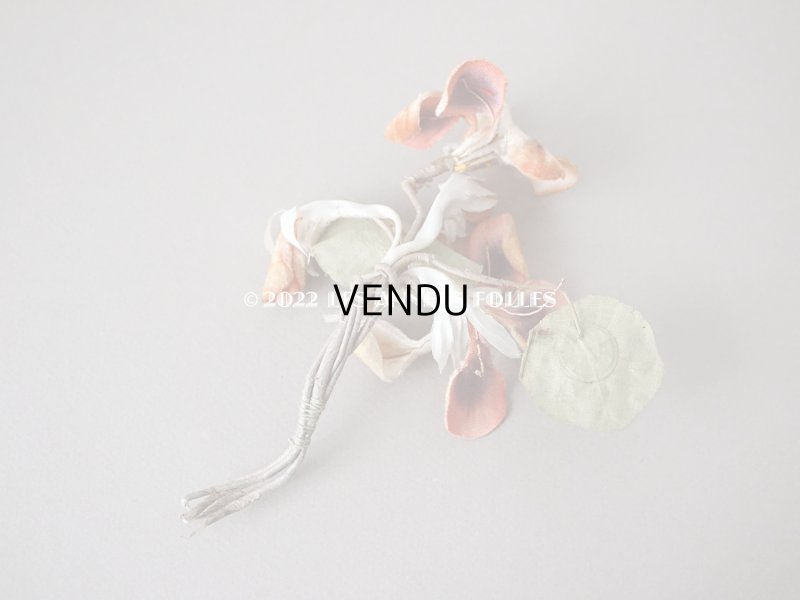 画像6: アンティーク ベルベットの布花　パープル＆オレンジ