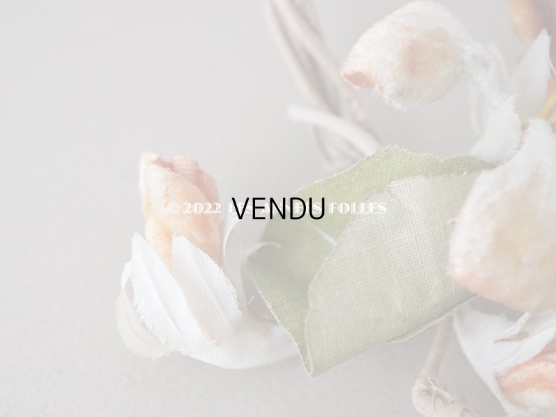 画像5: アンティーク ベルベットの布花　パープル＆オレンジ