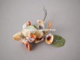 画像2: アンティーク ベルベットの布花　パープル＆オレンジ (2)