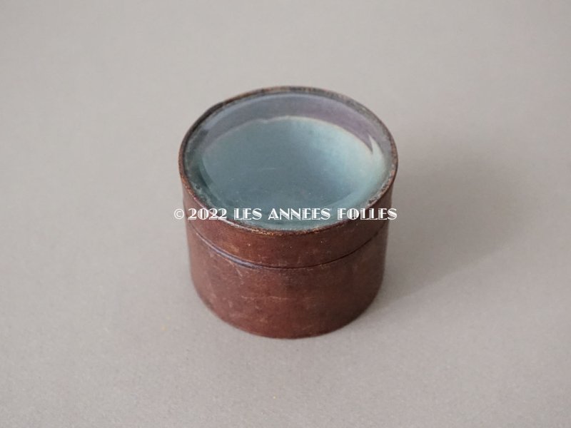 画像2: 19世紀末 アンティーク 本革製 ジュエリーボックス ブルーのシルク製クッション ガラスの蓋