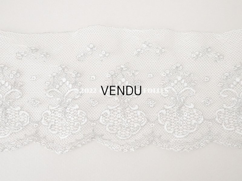 画像3: アンティーク  レース メタル糸の刺繍入り　70cm 