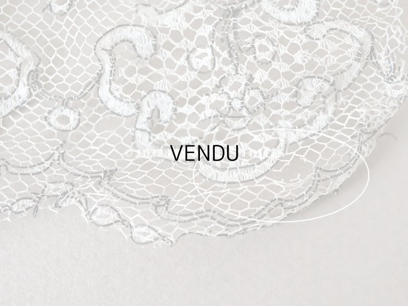 画像7: アンティーク  レース メタル糸の刺繍入り　70cm 