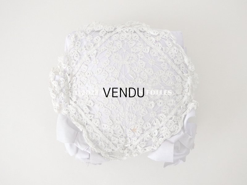 画像3: 19世紀末　アンティーク 大きなリボンが結ばれた ソーイングボックス　ラヴェンダー　ボビンレース