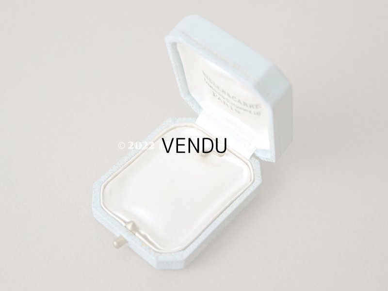 画像6: 1899年 アンティーク イニシャル A.C  本革製 ジュエリーボックス 金彩入り スモーキーブルー