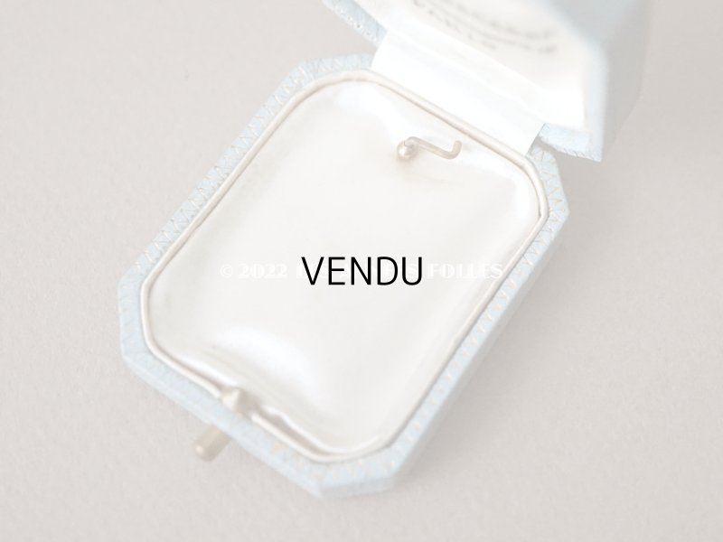 画像9: 1899年 アンティーク イニシャル A.C  本革製 ジュエリーボックス 金彩入り スモーキーブルー