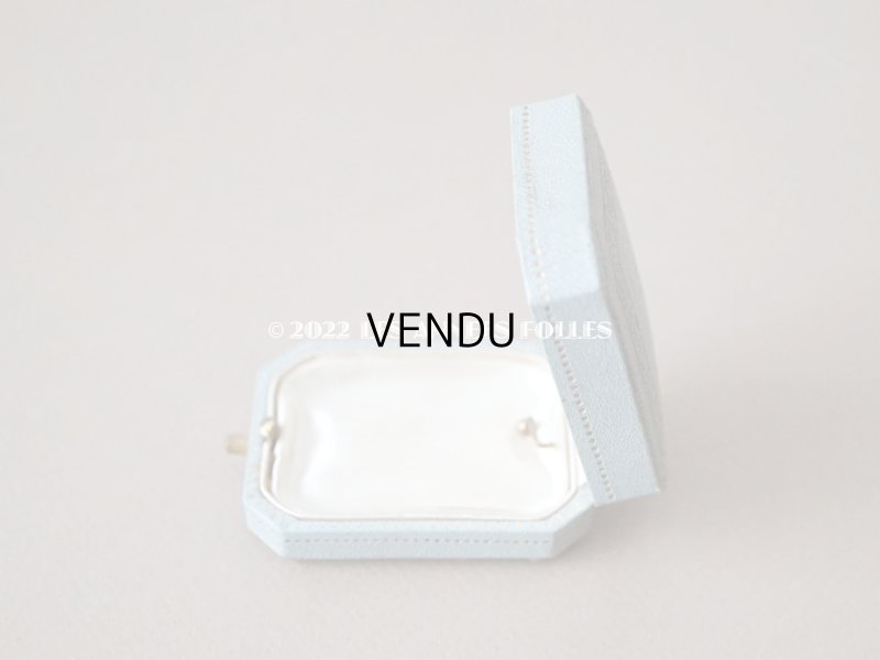 画像7: 1899年 アンティーク イニシャル A.C  本革製 ジュエリーボックス 金彩入り スモーキーブルー