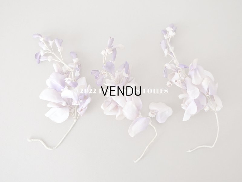 画像4: アンティーク 布花 藤の花 ウィステリア 薄紫　3点セット