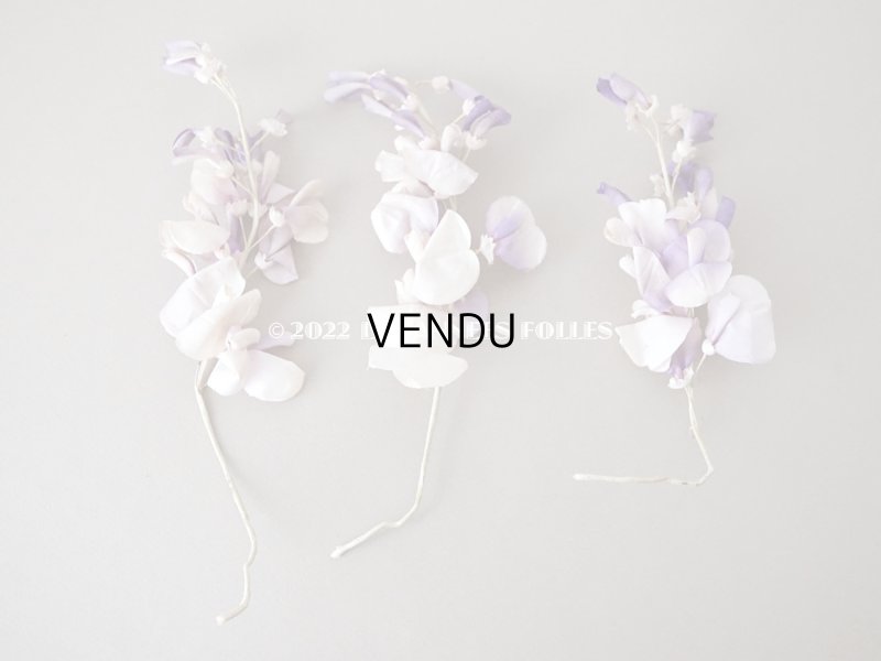 画像10: アンティーク 布花 藤の花 ウィステリア 薄紫　3点セット