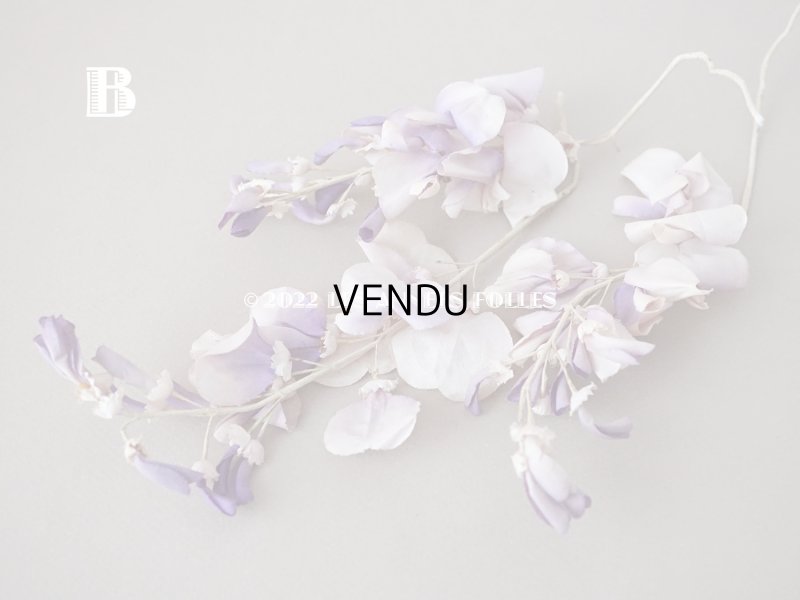画像9: アンティーク 布花 藤の花 ウィステリア 薄紫　3点セット