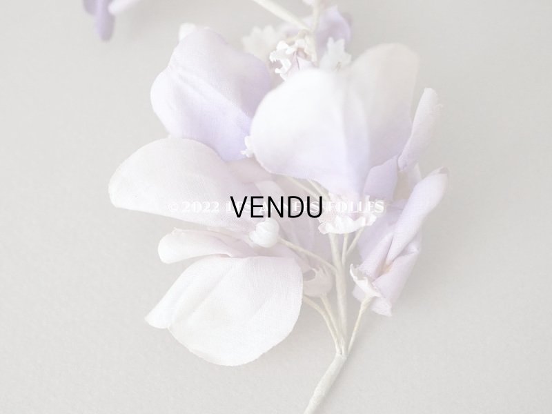 画像8: アンティーク 布花 藤の花 ウィステリア 薄紫　3点セット