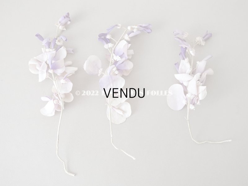 画像11: アンティーク 布花 藤の花 ウィステリア 薄紫　3点セット