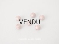 19世紀末 アンティーク シルク製 くるみボタン 8mm  6ピースのセット ピンクブラウン