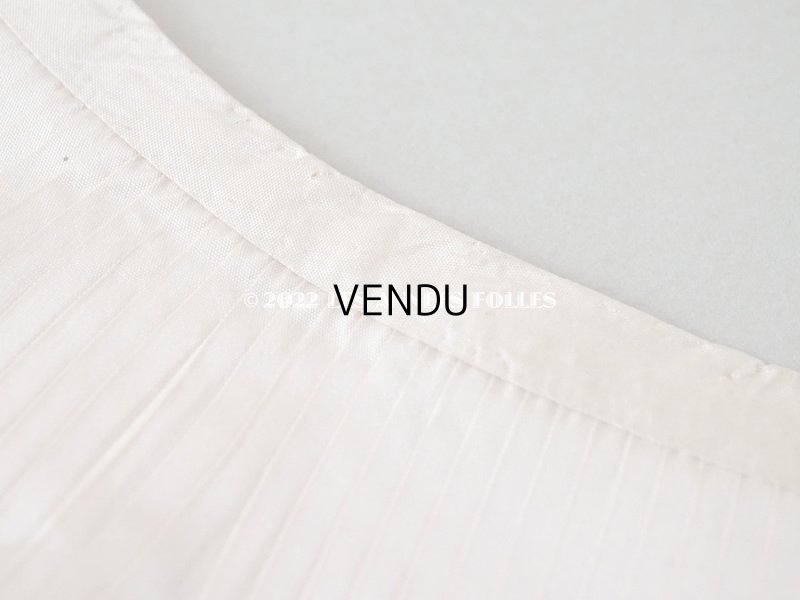 画像9: アンティーク  シルク製 2段プリーツリボン ピンクベージュ 7.5cm幅  