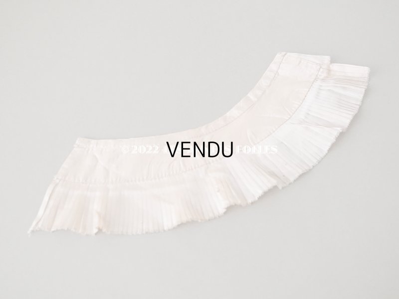 画像3: アンティーク  シルク製 2段プリーツリボン ピンクベージュ 7.5cm幅  