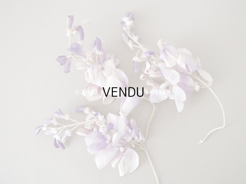 画像3: アンティーク 布花 藤の花 ウィステリア 薄紫　3点セット