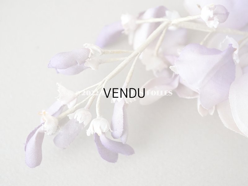 画像6: アンティーク 布花 藤の花 ウィステリア 薄紫　3点セット