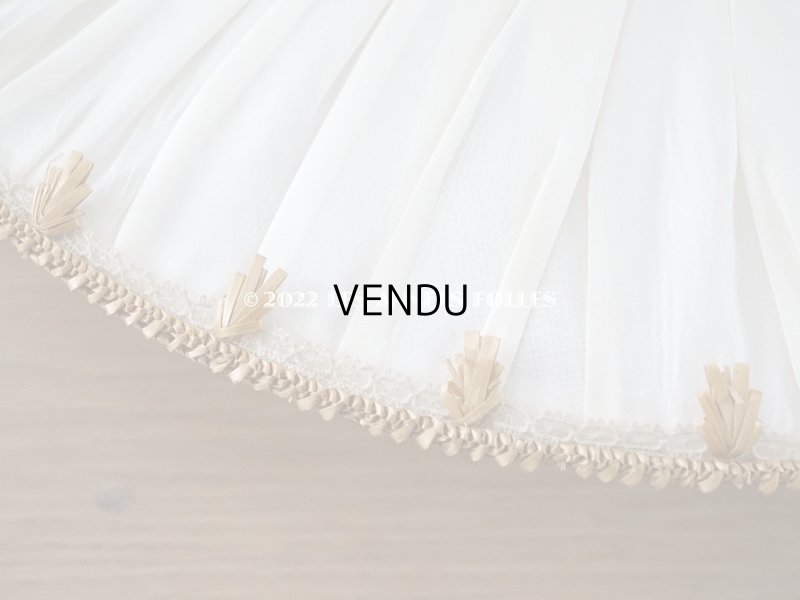 画像10: 19世紀末 アンティーク 大きなストローハット　パウダーピンクの薔薇の布花＆シルクリボン