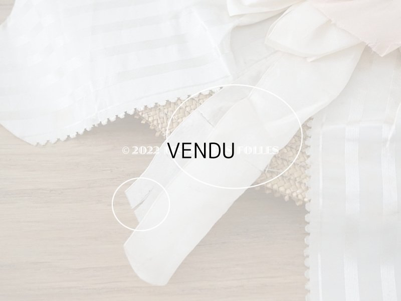 画像18: 19世紀末 アンティーク 大きなストローハット　パウダーピンクの薔薇の布花＆シルクリボン