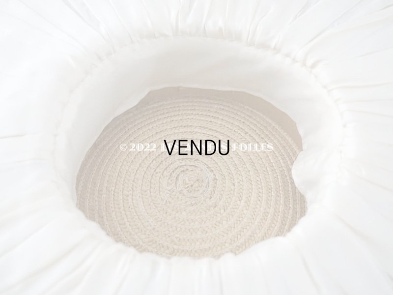 画像9: 19世紀末 アンティーク 大きなストローハット　パウダーピンクの薔薇の布花＆シルクリボン