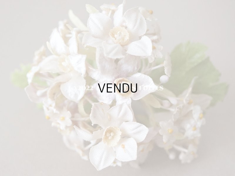 画像6: 未使用 アンティーク ベルベットの布花 ラベル付き オフホワイト&パールパープル