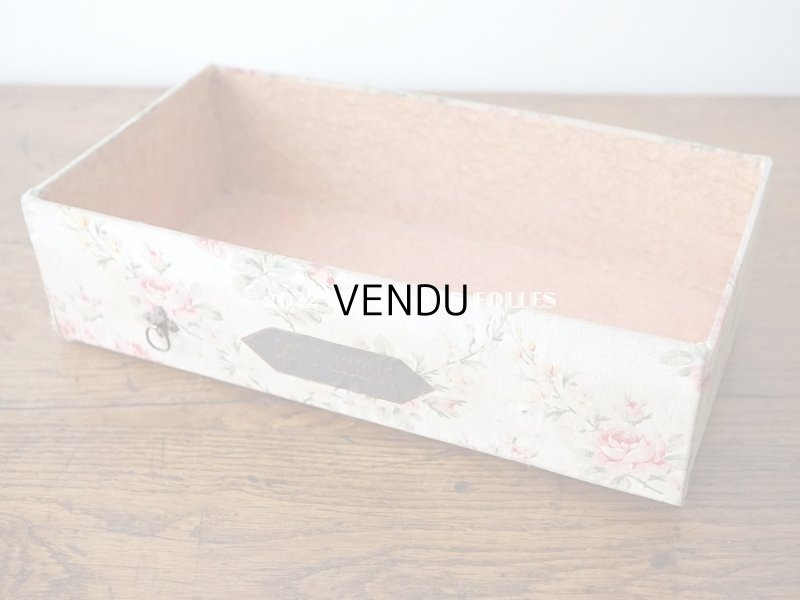 画像19: 【セール対象外】1900年代 アンティーク  カルトナージュチェスト ピンクの薔薇のガーランド