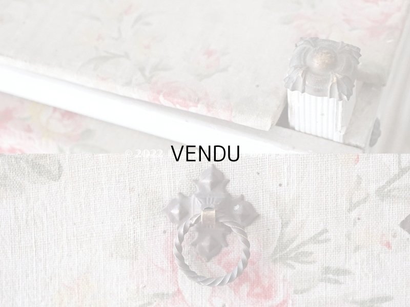 画像8: 【セール対象外】1900年代 アンティーク  カルトナージュチェスト ピンクの薔薇のガーランド