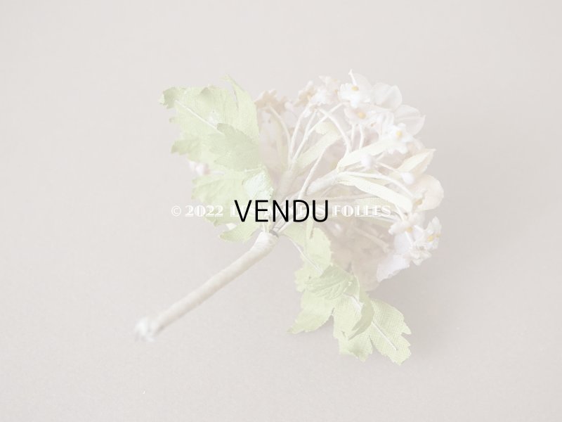 画像4: 未使用 アンティーク ベルベットの布花 ラベル付き オフホワイト&パールパープル