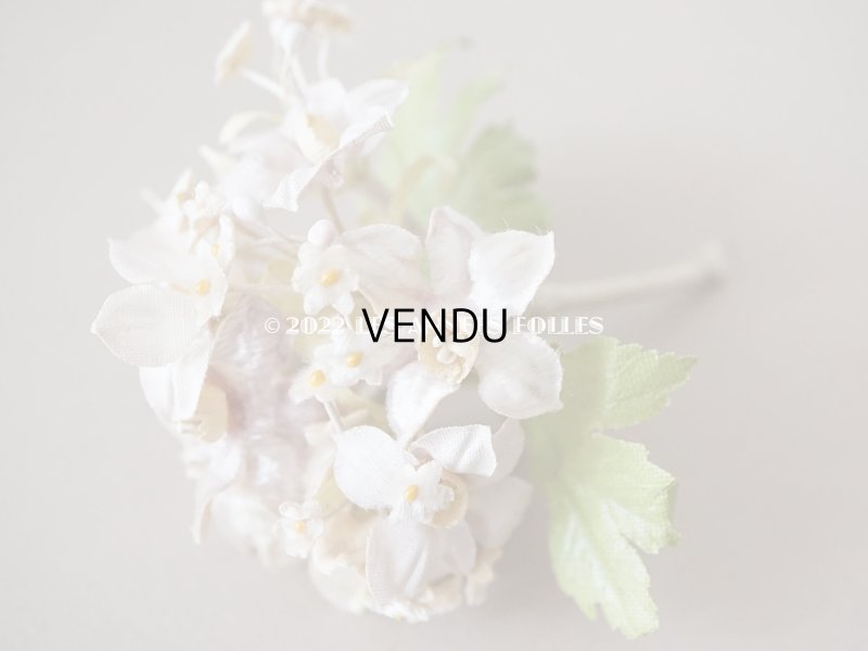 画像9: 未使用 アンティーク ベルベットの布花 ラベル付き オフホワイト&パールパープル